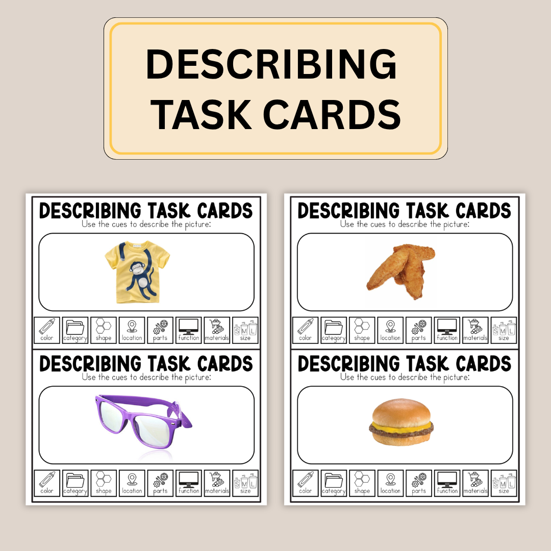 Describing Task Cards for Speech Learning, Instant Download PDF