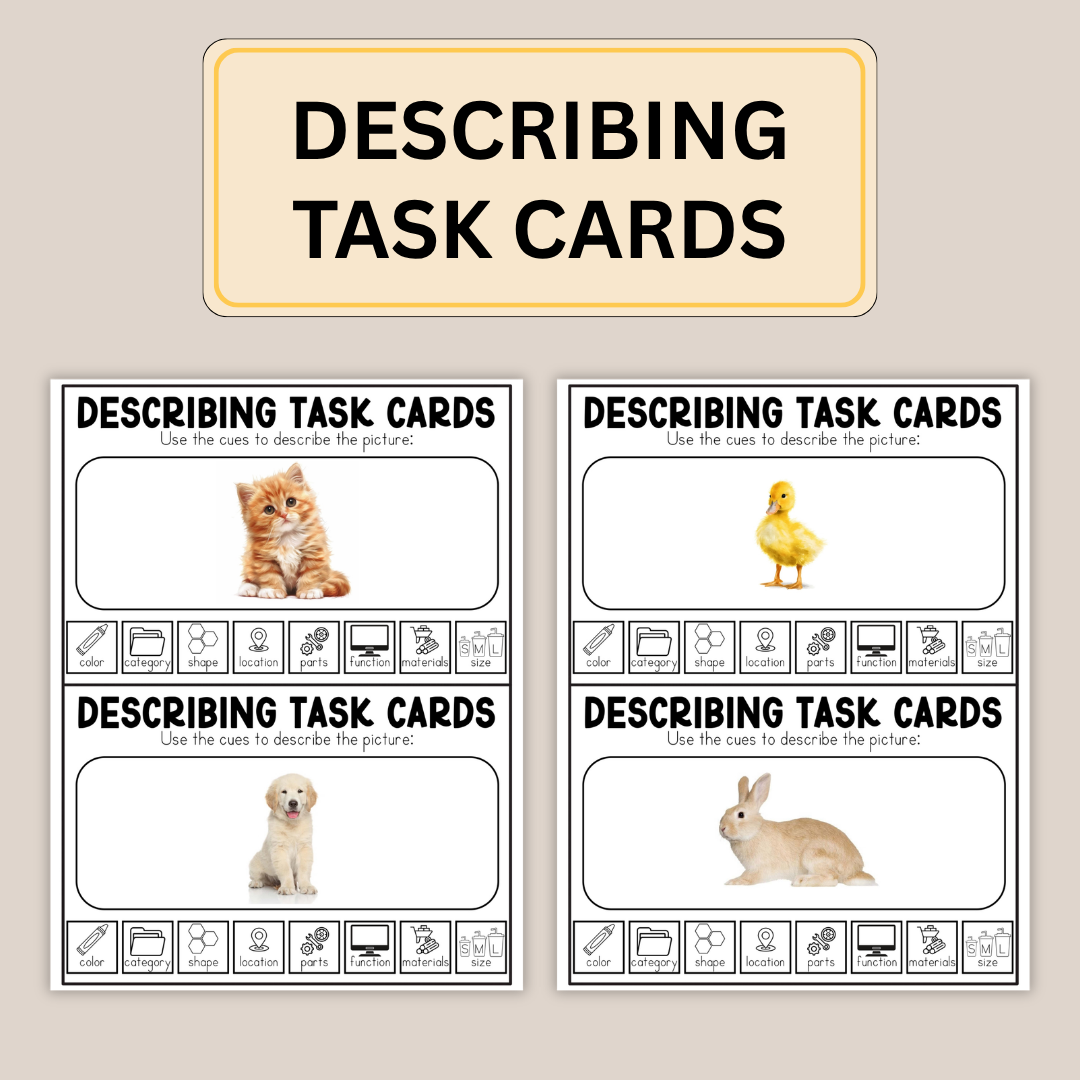Describing Task Cards for Speech Learning, Instant Download PDF