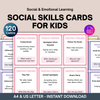 Social Skills Cards for Kids | 120 Printable Social & Emotional Learning Cards | Feelings, Friends, Boundaries and Self Control