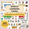 100 WH Question Cards: Speech Learning Cards Who, What, Where, When, Why Language Development