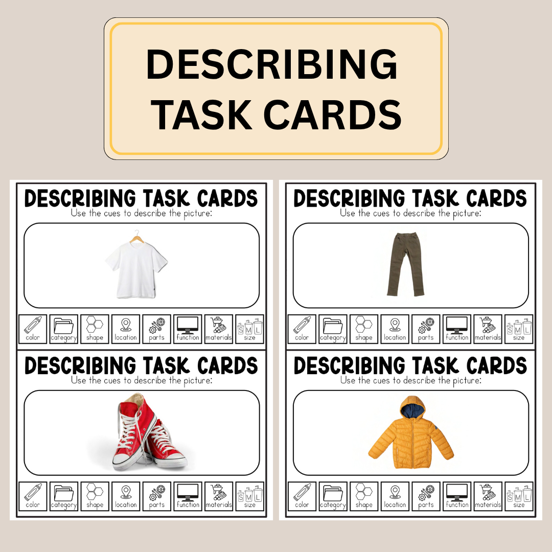 Describing Task Cards for Speech Learning, Instant Download PDF