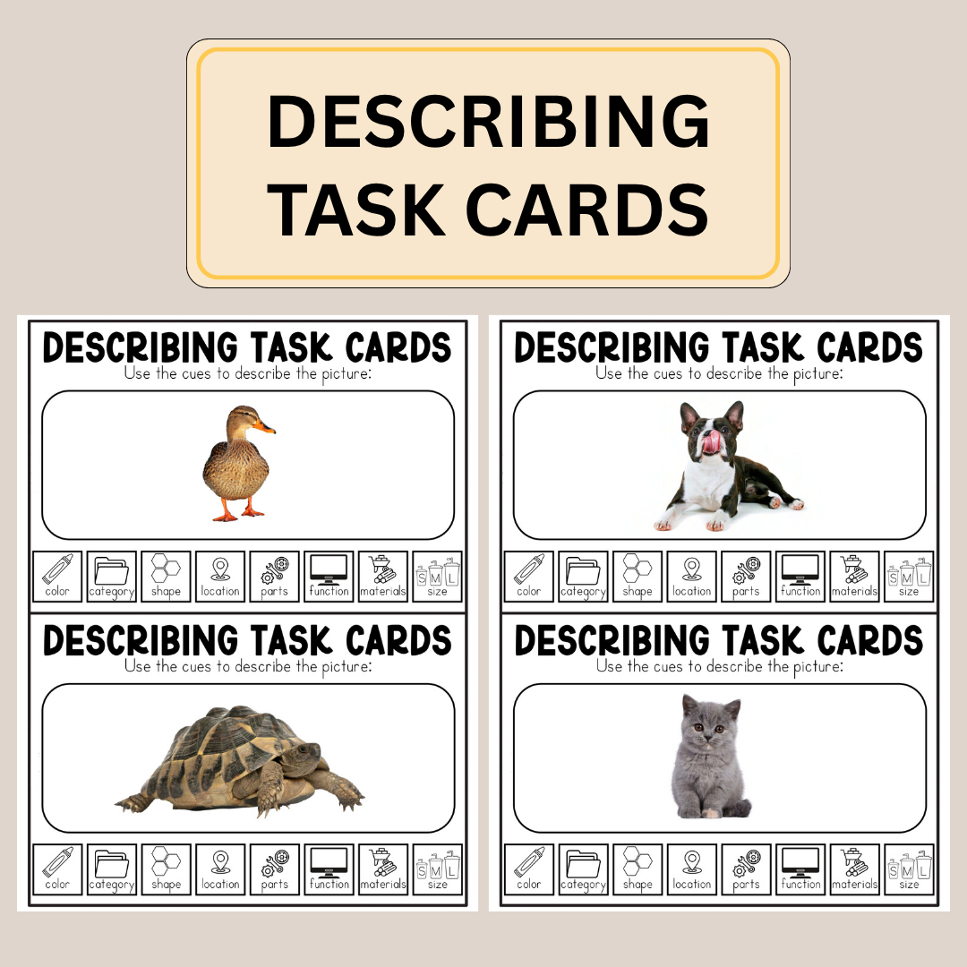 Describing Task Cards for Speech Learning, Instant Download PDF