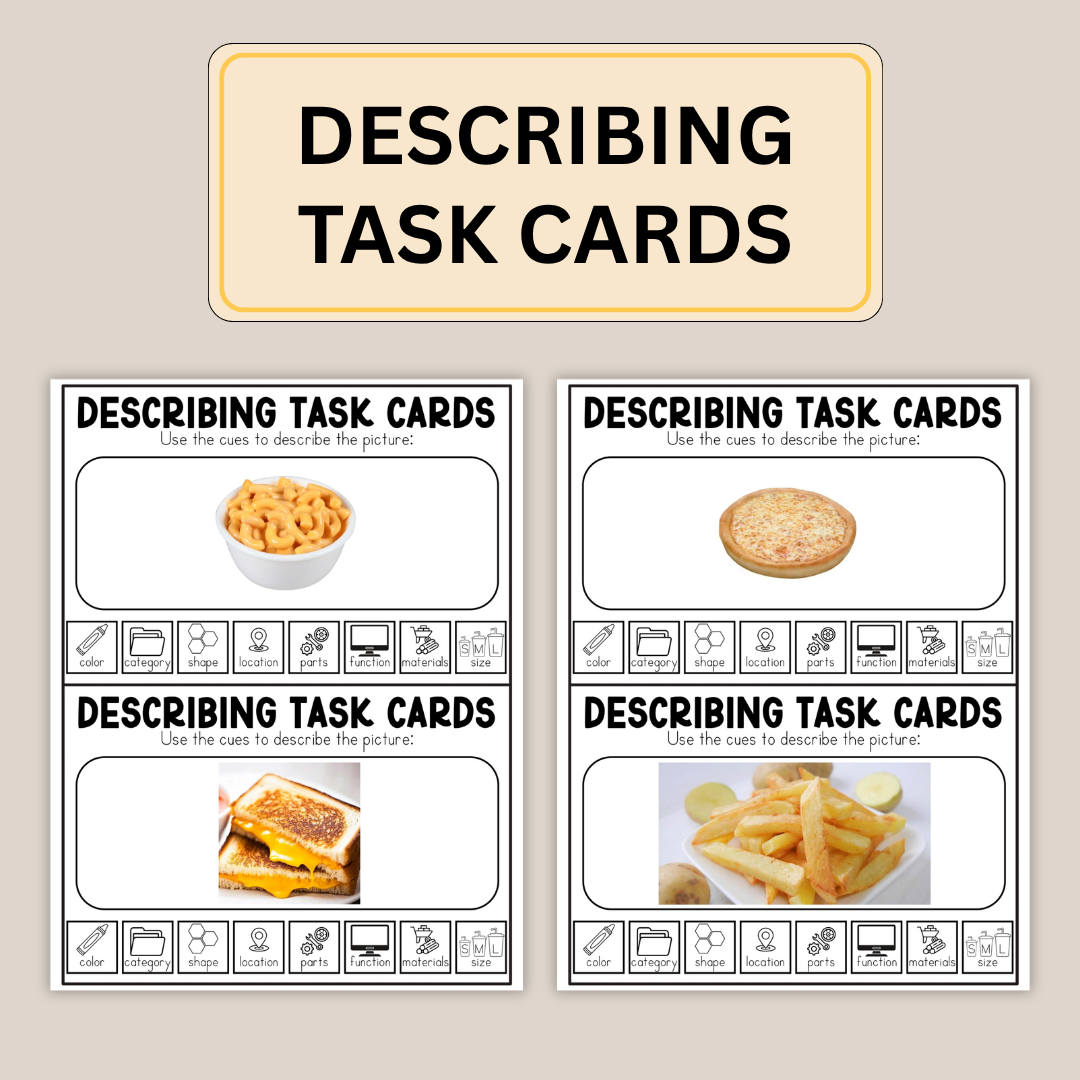 Describing Task Cards for Speech Learning, Instant Download PDF