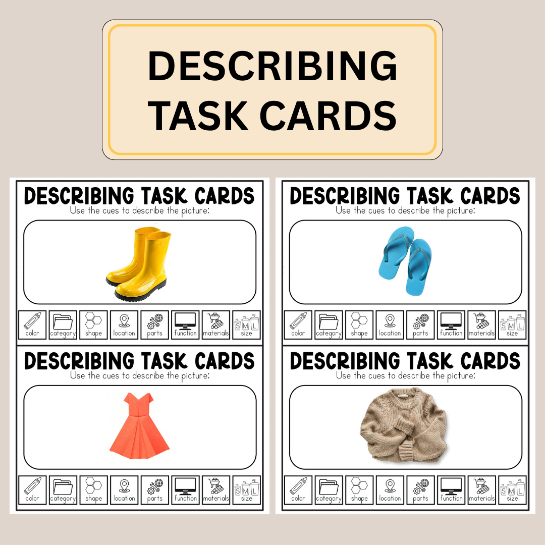 Describing Task Cards for Speech Learning, Instant Download PDF