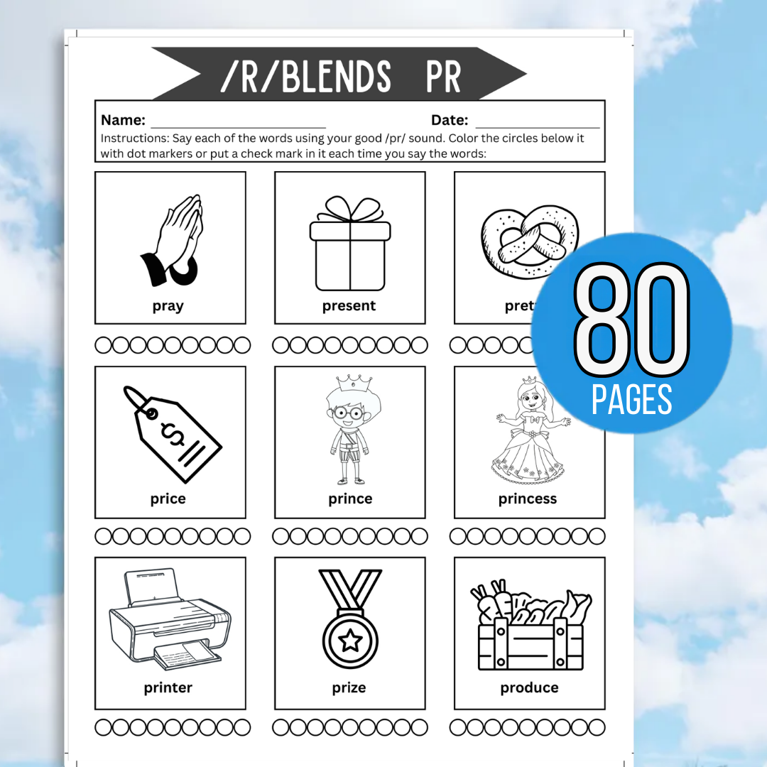 Articulation Drill Worksheets, printable on-demand SLP resource, articulation resource, speech sounds elicitation