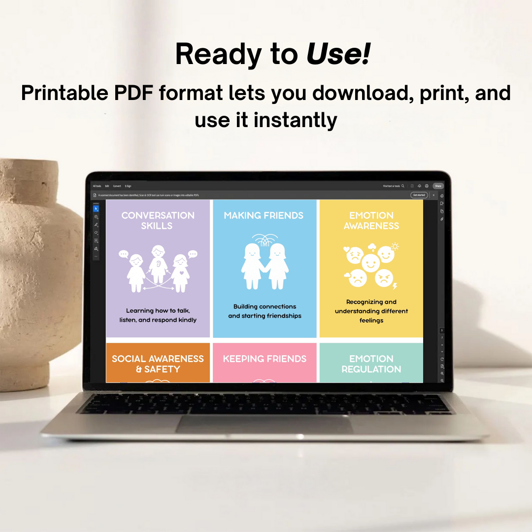 Social Skills Cards for Kids | 120 Printable Social & Emotional Learning Cards | Feelings, Friends, Boundaries and Self Control